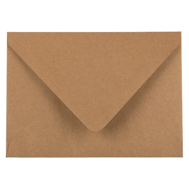 JAM PAPER A6 V-Flap Invitation Envelopes - 4 3/4 x 6 1/2 - Brown Kraft Recycled - 50/pack