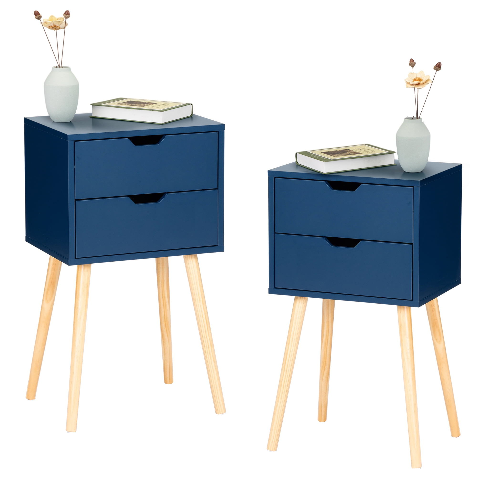 JAXPETY Nightstand Set of 2, 2 Drawers Bedside Tables, End Table for Bedroom Living Room