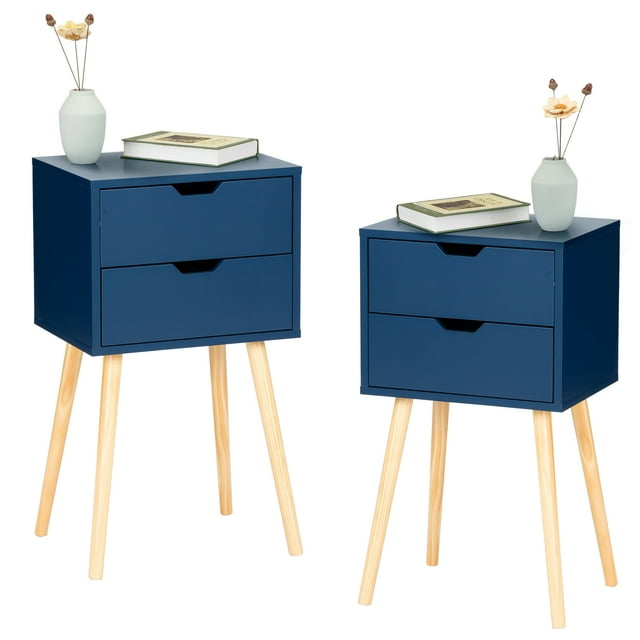 JAXPETY Nightstand Set of 2, 2 Drawers Bedside Tables, End Table for Bedroom Living Room