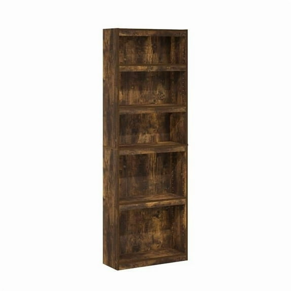 JAYA Enhanced Home 5-Tier Shelf Bookcase, Amber Pine