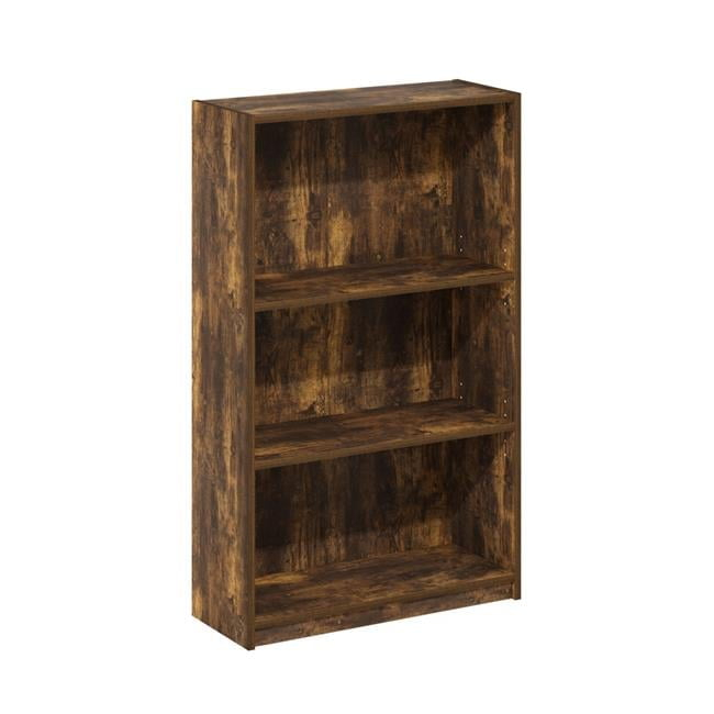 Furinno JAYA Simple Home 3-Tier Adjustable Shelf Bookcase, Amber Pine