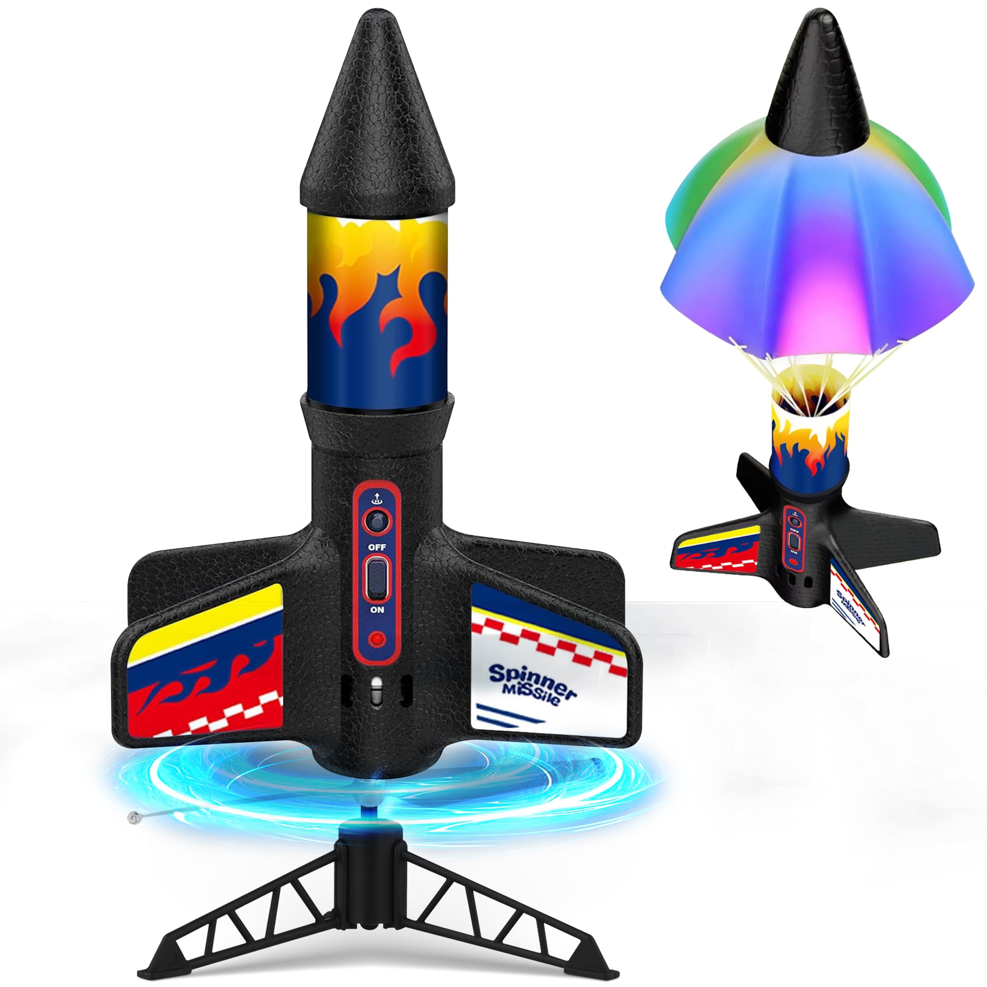 JEEXI Original Rocket Launcher for Kids - Outdoor Toys Electric Flying Motorized Rocket with Parachute Safely Land, STEM Spaceship Launch up to 200 ft Birthday Gifts for Boys