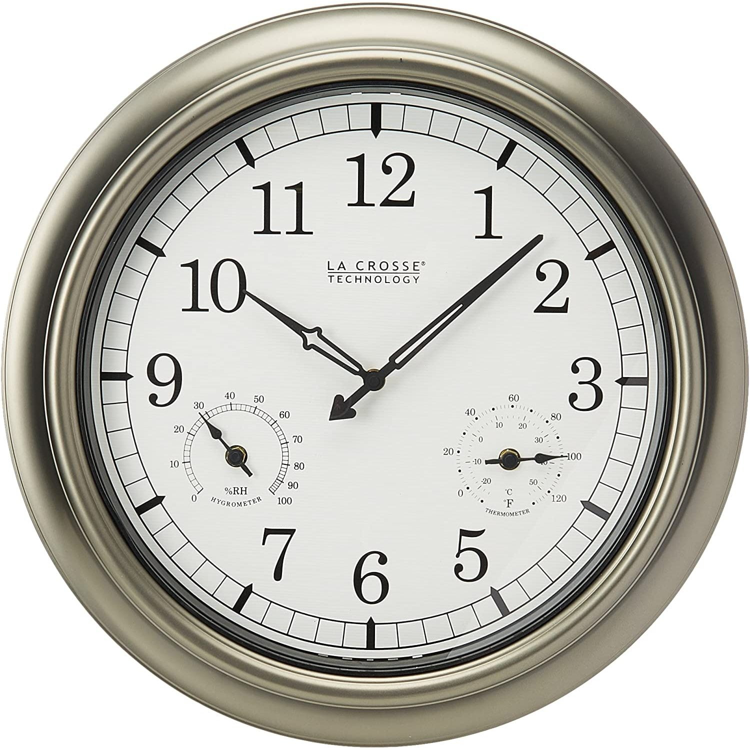 JIAHAO WT-3181PL-Q Quartz Indoor/Outdoor Wall Clock, 18"