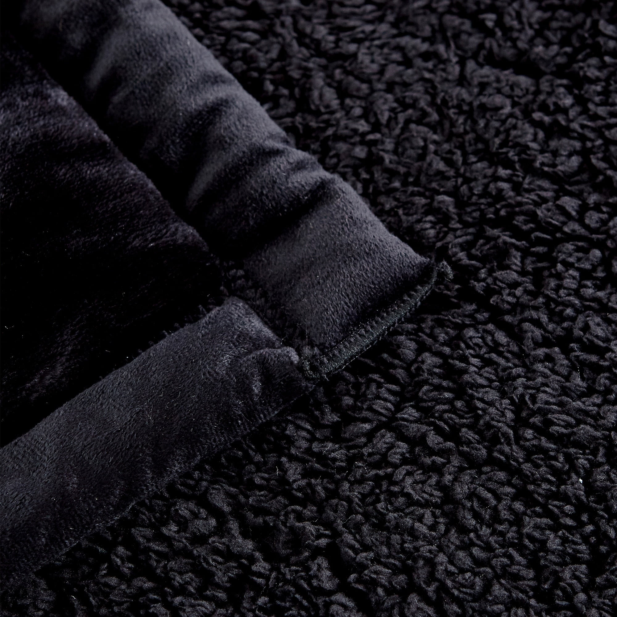 JML Ultra Plush Printed 3-piece Sherpa Borrego Comforter Set Black Floral Modern & Contemporary