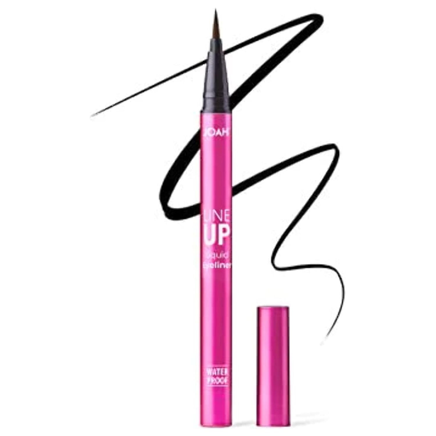JOAH Line Up Liquid Eyeliner with Precision Felt Tip, Waterproof, Long Lasting, Smudge Proof Eye Liner, Black