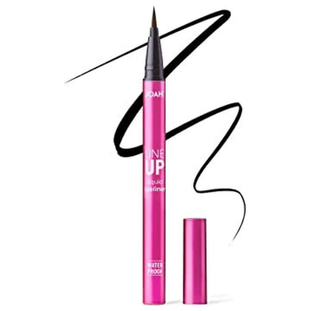 JOAH Line Up Liquid Eyeliner with Precision Felt Tip, Waterproof, Long Lasting, Smudge Proof Eye Liner, Black