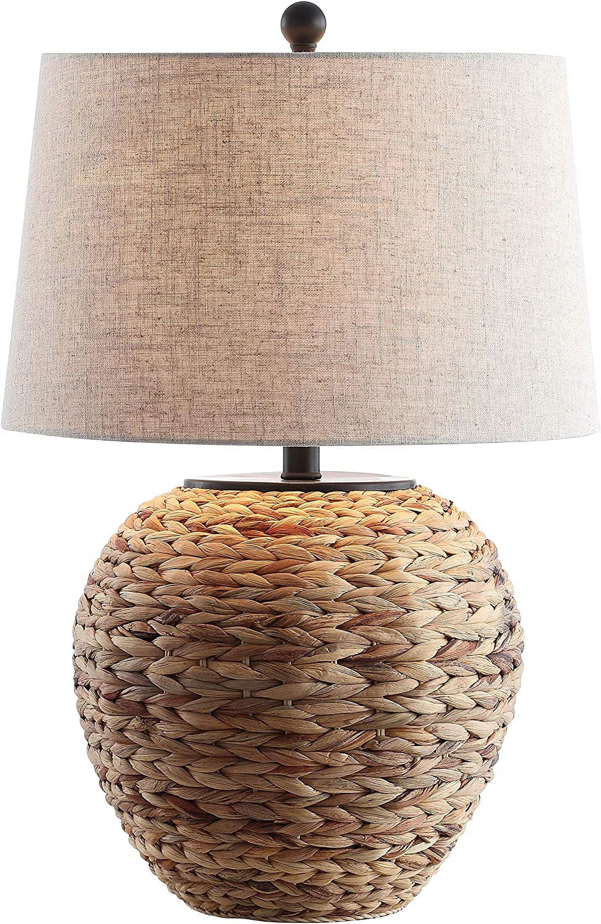 JYL6501A Alaro 24.5" Banana Leaf Basket LED Table Lamp Coastal Cottage Industrial Bedside Desk Nightstand for Bedroom Living Room Office College Bookcase LED Bulb Included, Natural
