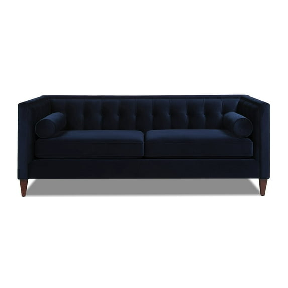 Jack 84" Tufted Tuxedo Sofa Double Cushion Dark Navy Blue