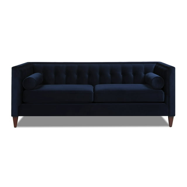 Jack Tufted Tuxedo Sofa Double Cushion, Dark Navy Blue