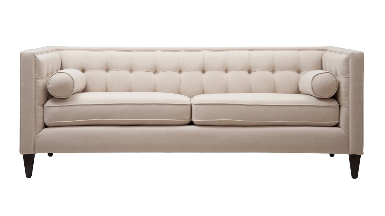 Jack 84" Tufted Tuxedo Sofa Double Cushion Sky Neutral