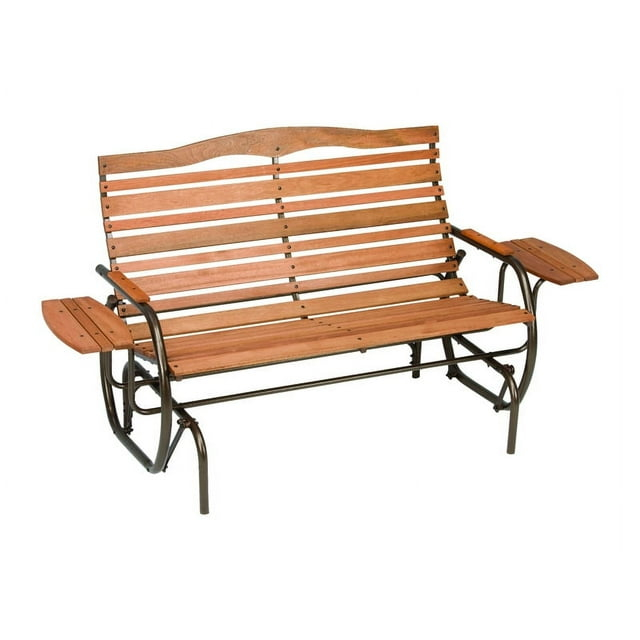 Jack Post Country Garden Glider Bench with Trays in Bronze Steel Frame