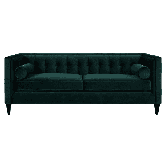 Jack Tufted Tuxedo Sofa Double Cushion, Hunter Green