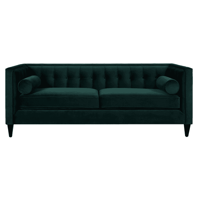 Jack Tufted Tuxedo Sofa Double Cushion, Hunter Green