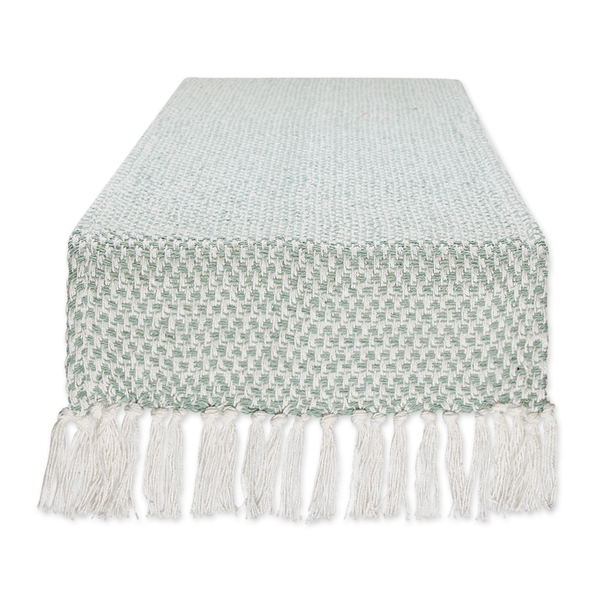 DII Textured Cotton Table Runner, Jadeite, 15"W x 108"L