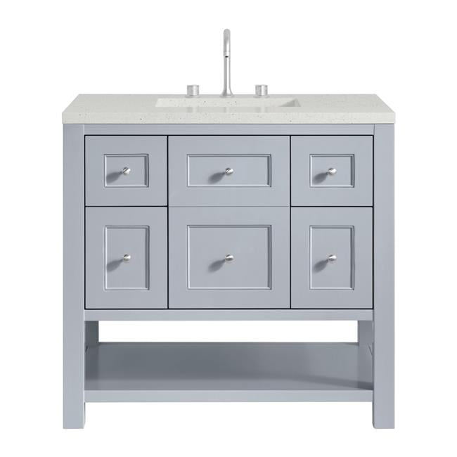 James Martin Vanities 330-V36-SRB-3LDL 36 in. Breckenridge Single Vanity with 3 cm Lime Delight Quartz Top, Serenity Blue