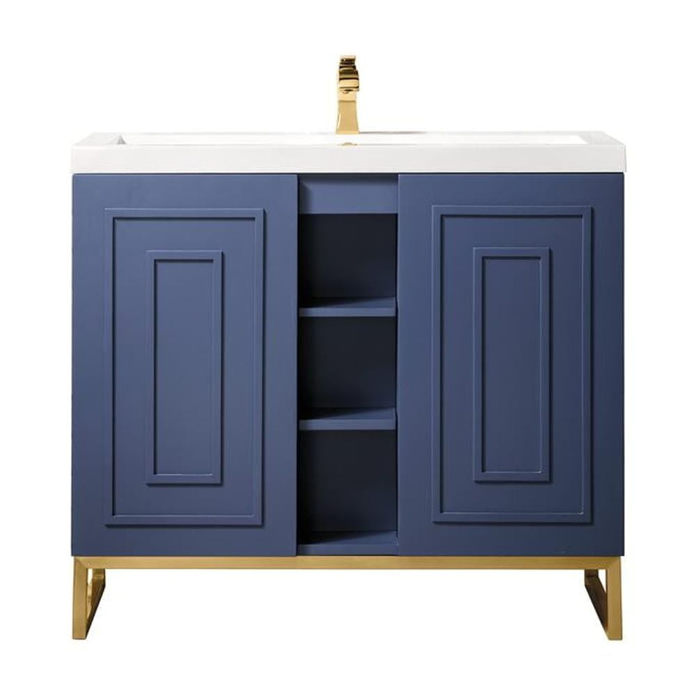 Alicante 39.5'' Single Bathroom Vanity with Solid Surface Top