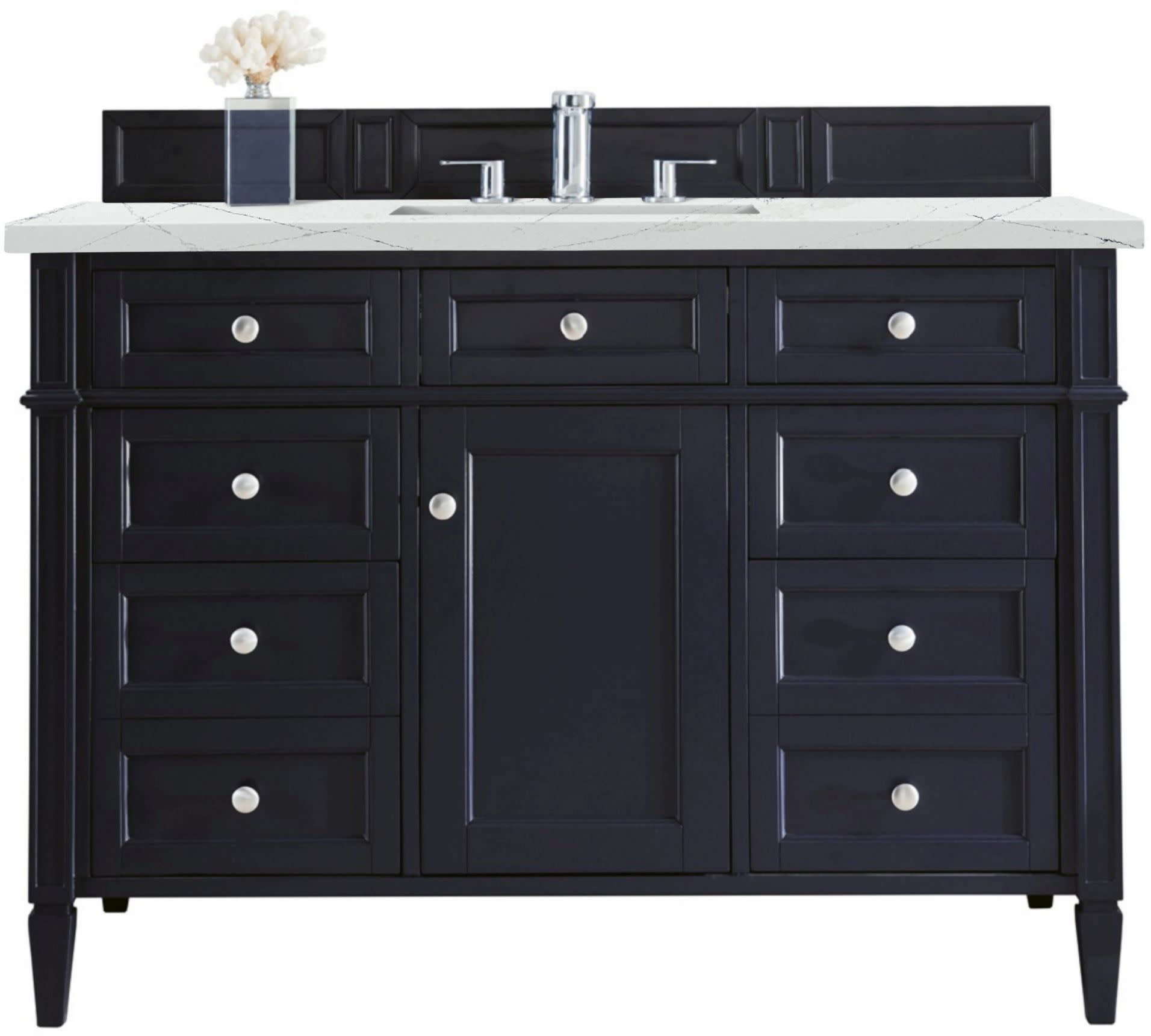 James Martin Vanities Brittany 48" Victory Blue Single Vanity w/ 3 CM Ethereal Noctis Quartz Top