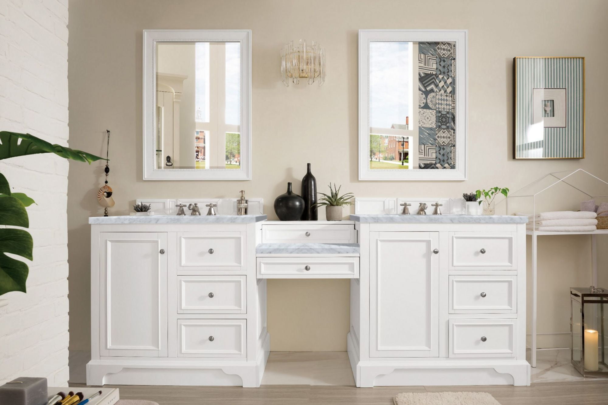 James Martin Vanities 825-V94-Du-Car De Soto 94" Free Standing Double Vanity Set - White