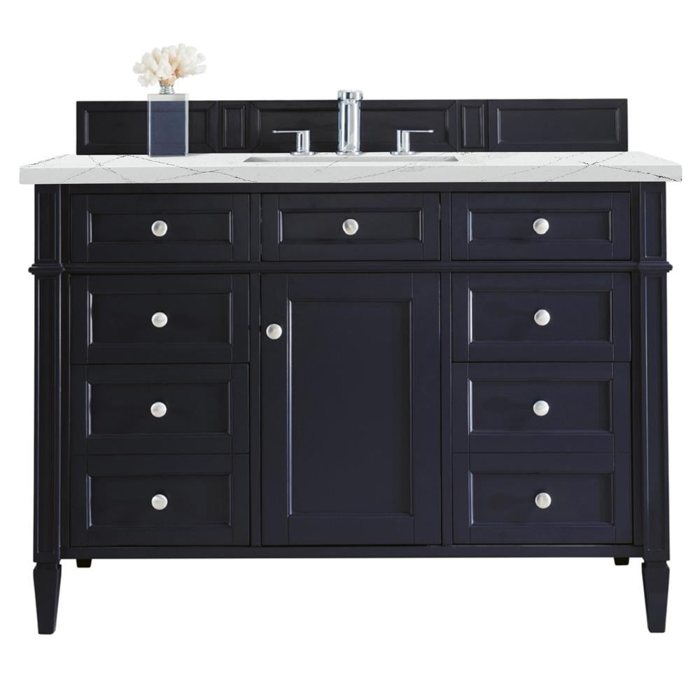 James Martin Vanities Brittany 48" Victory Blue Single Vanity w/ 3 CM Ethereal Noctis Quartz Top