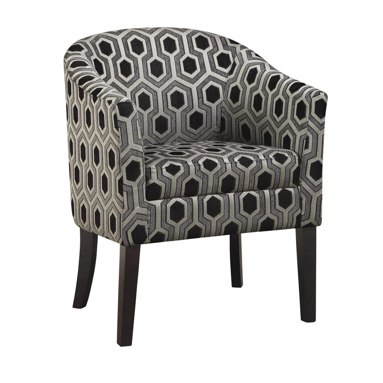 Jansen Hexagon Patterned Accent Chair Grey and Black