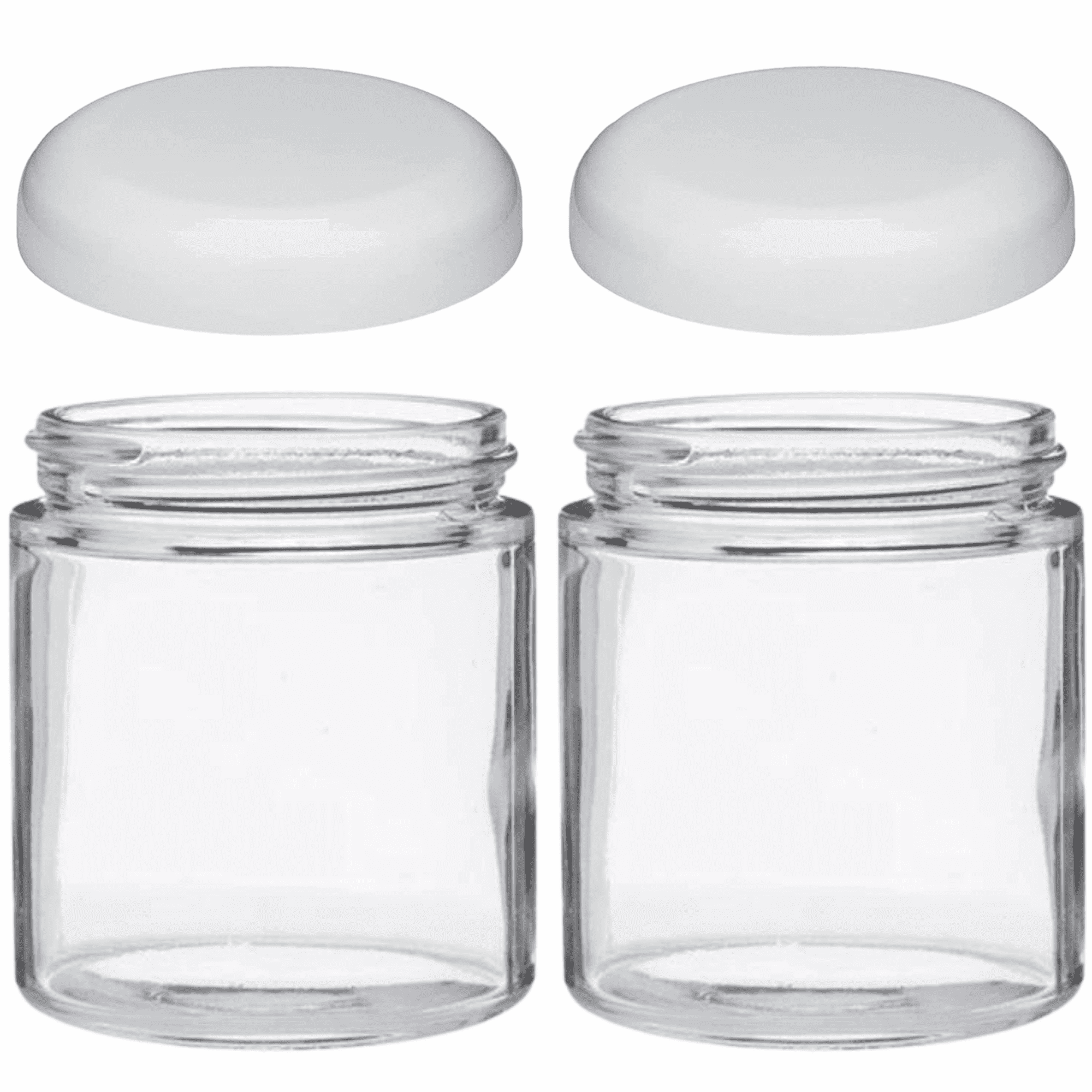 Jarming Collections 16oz Wide Mouth Glass Storage Jars – Extra-Wide Opening with BPA-Free Plastic Lids for Easy Filling, Food Storage, Pantry Organization & Canning Storage – Made in USA  (Set of 2)