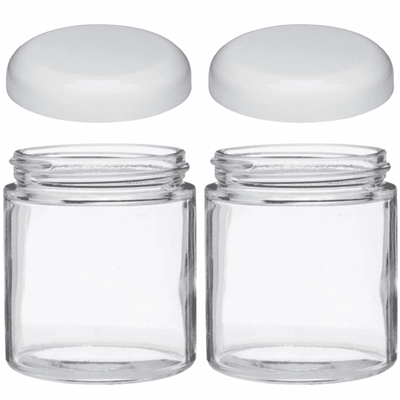Jarming Collections 16oz Wide Mouth Glass Storage Jars – Extra-Wide Opening with BPA-Free Plastic Lids for Easy Filling, Food Storage, Pantry Organization & Canning Storage – Made in USA  (Set of 2)