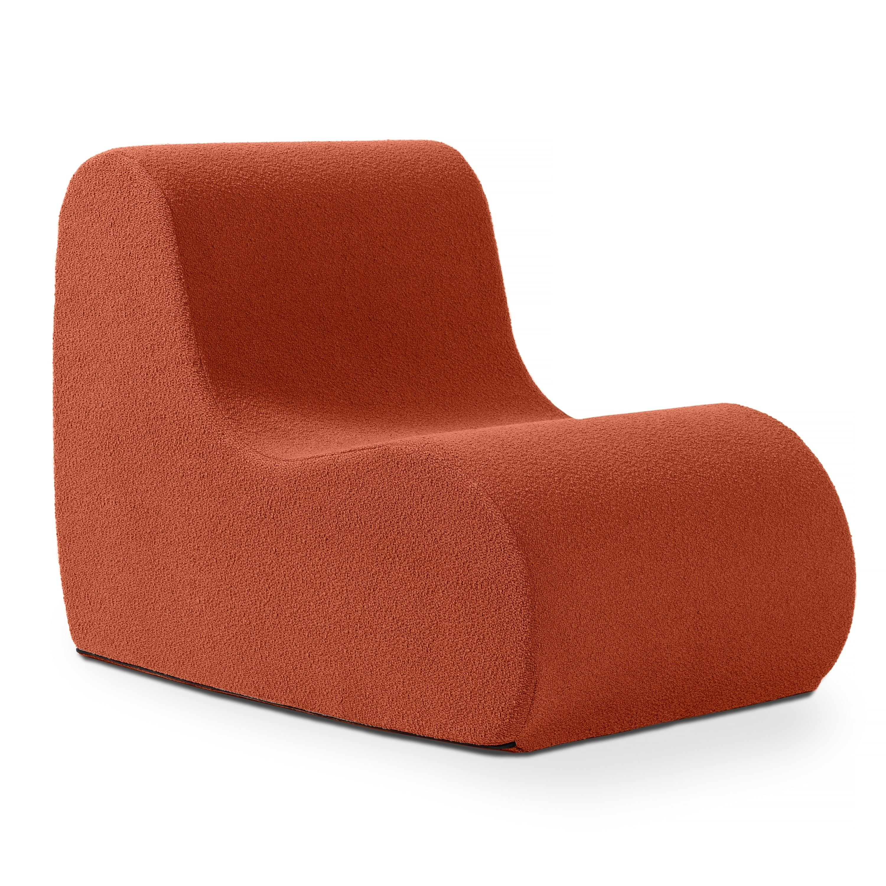 Jaxx  Uptown Modern Armless Accent Chair, Boucle Terra Cotta