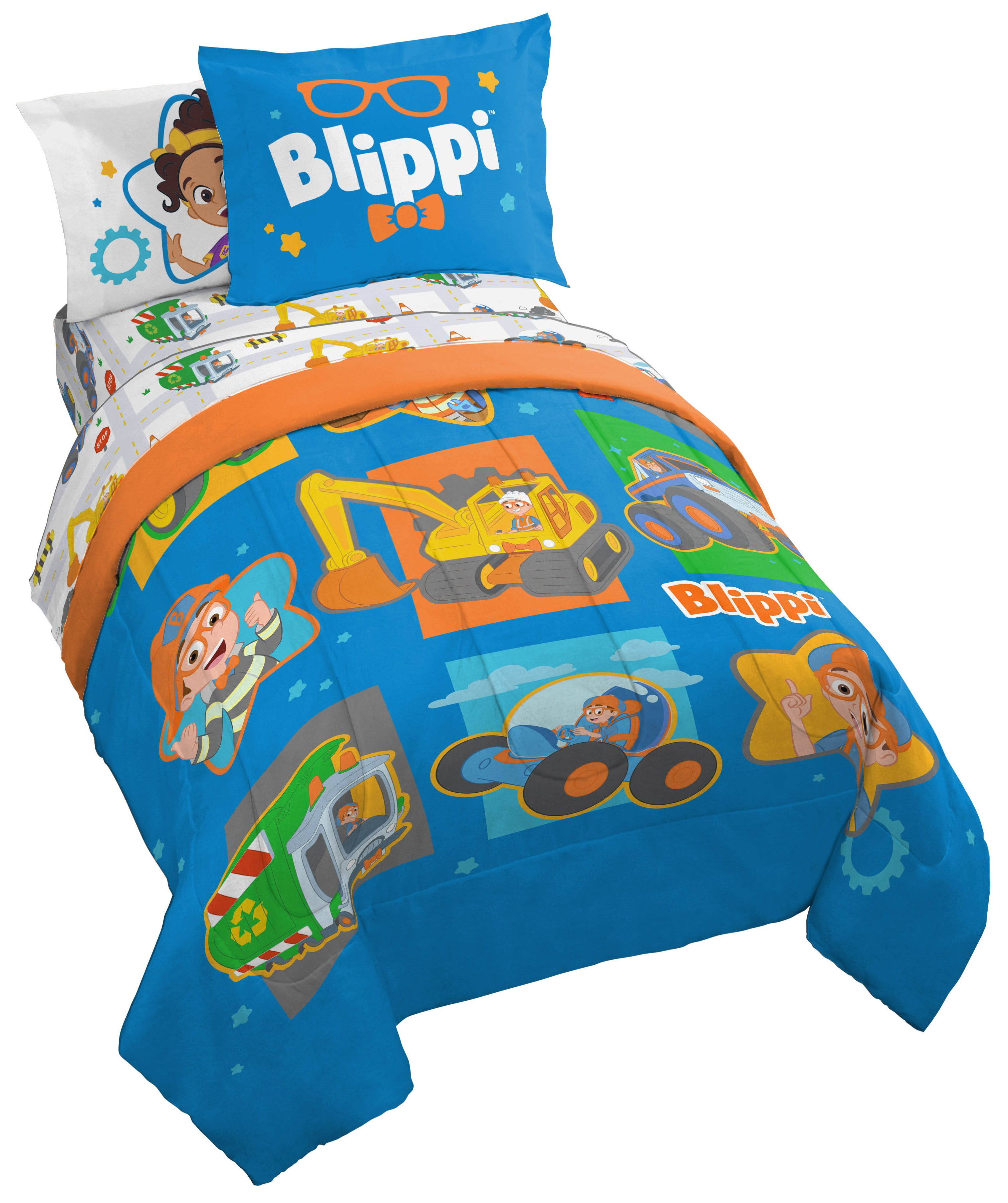 Jay Franco & Sons Blippi How Does This Work Bed Set with Sham Twin
