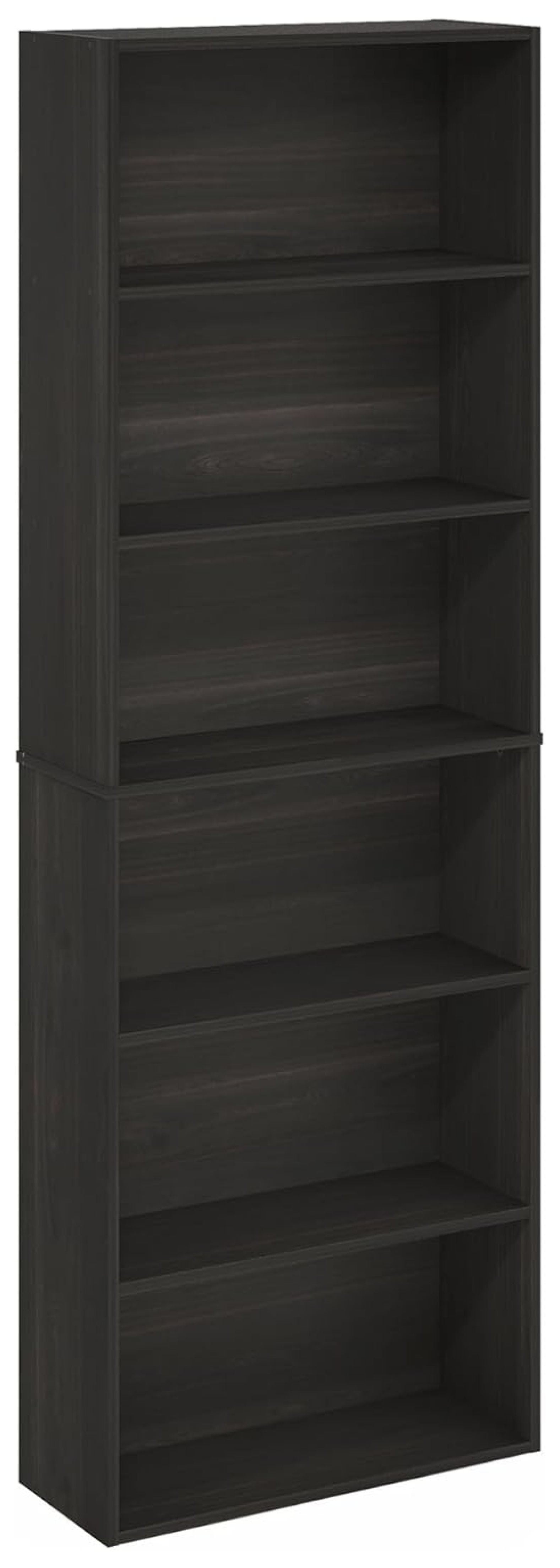 Jaya Standing 6-Tier Open Storage Bookcase, Espresso