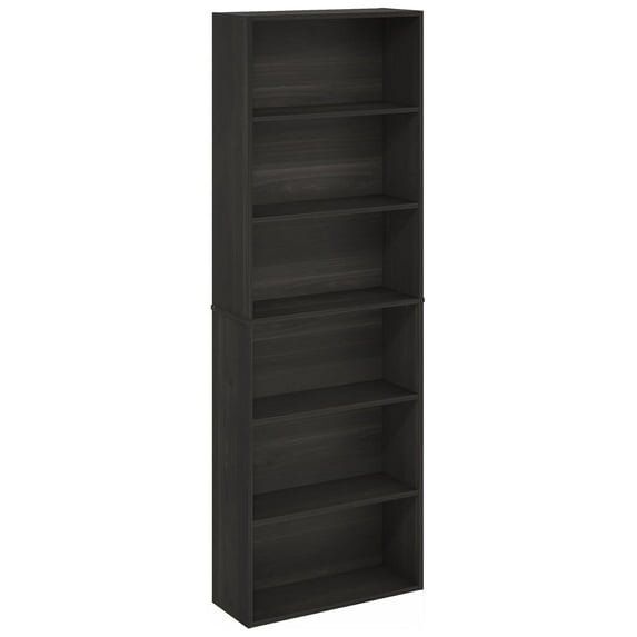 Jaya Standing 6-Tier Open Storage Bookcase, Espresso