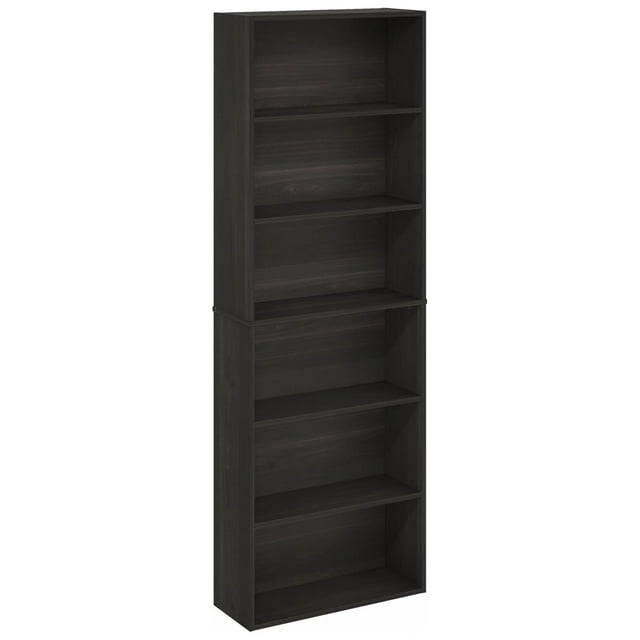 Jaya Standing 6-Tier Open Storage Bookcase, Espresso