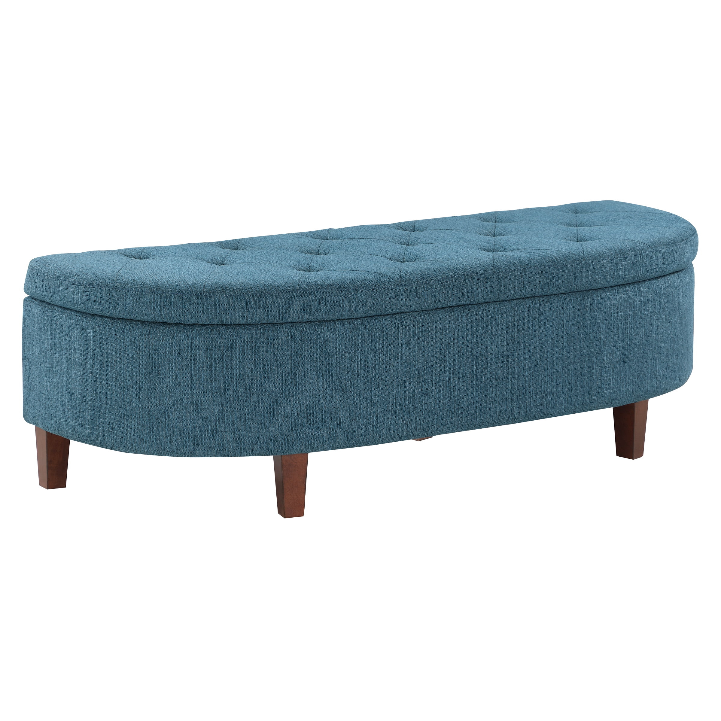 Jaycee 60" Storage Bench in Azure Blue Fabric