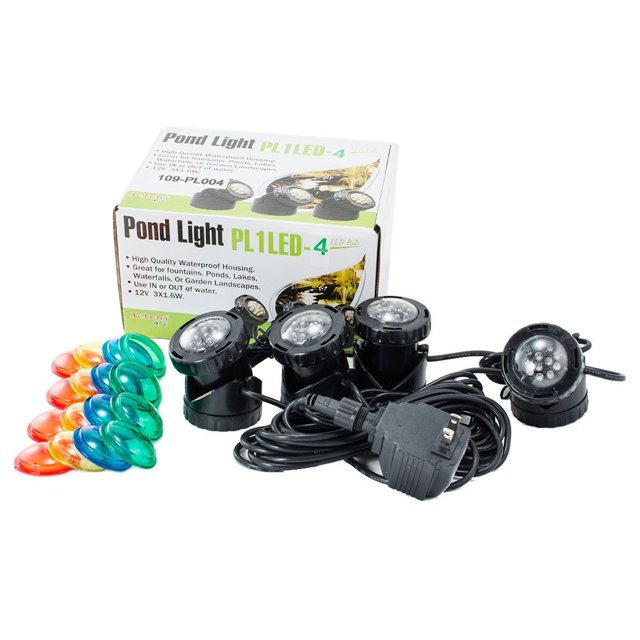 Jebao PL1LED-4 Submersible Pond LED Light with 4 Colored Lenses