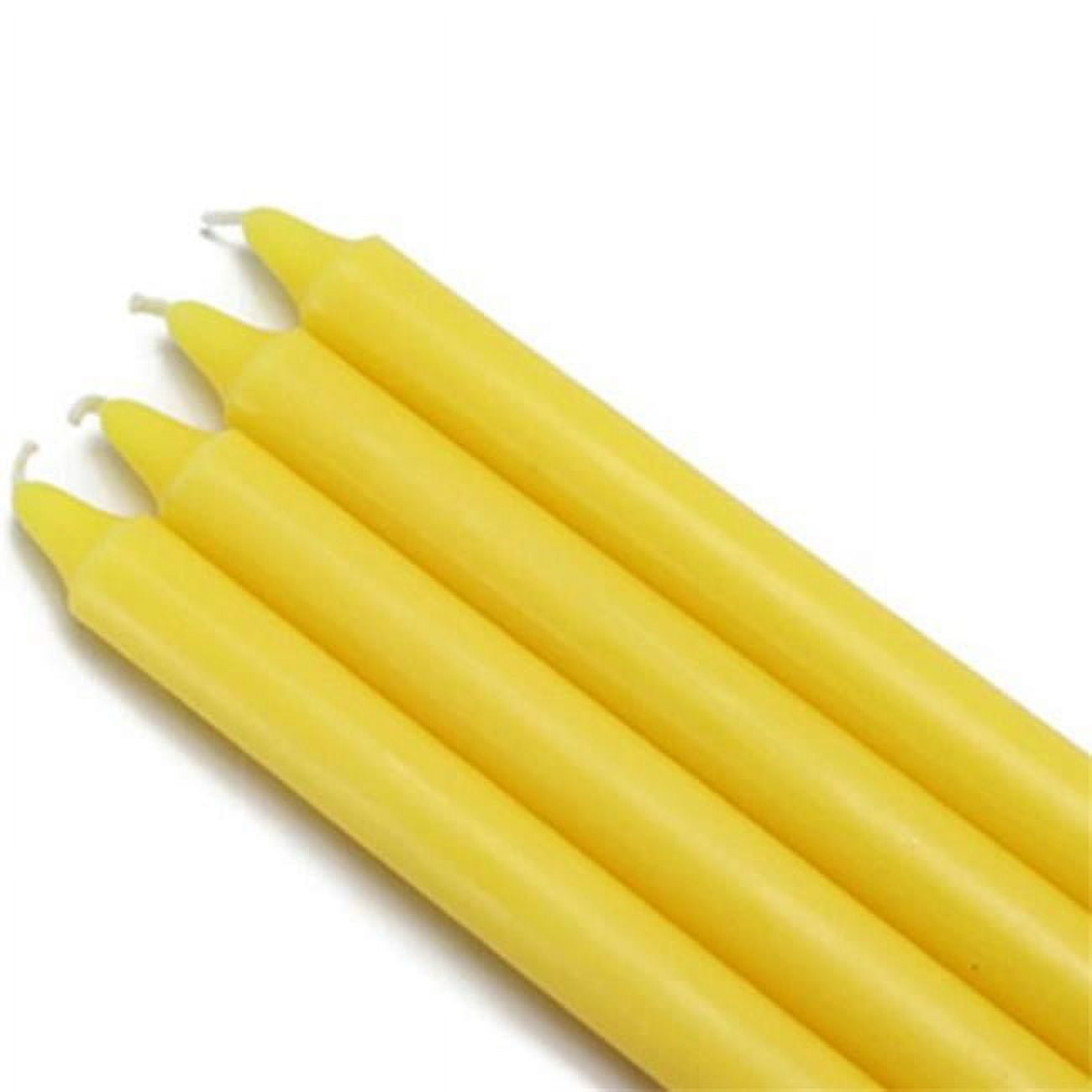 Jeco CEZ-094 10 in. Straight Taper Candles, Yellow - 12 Piece