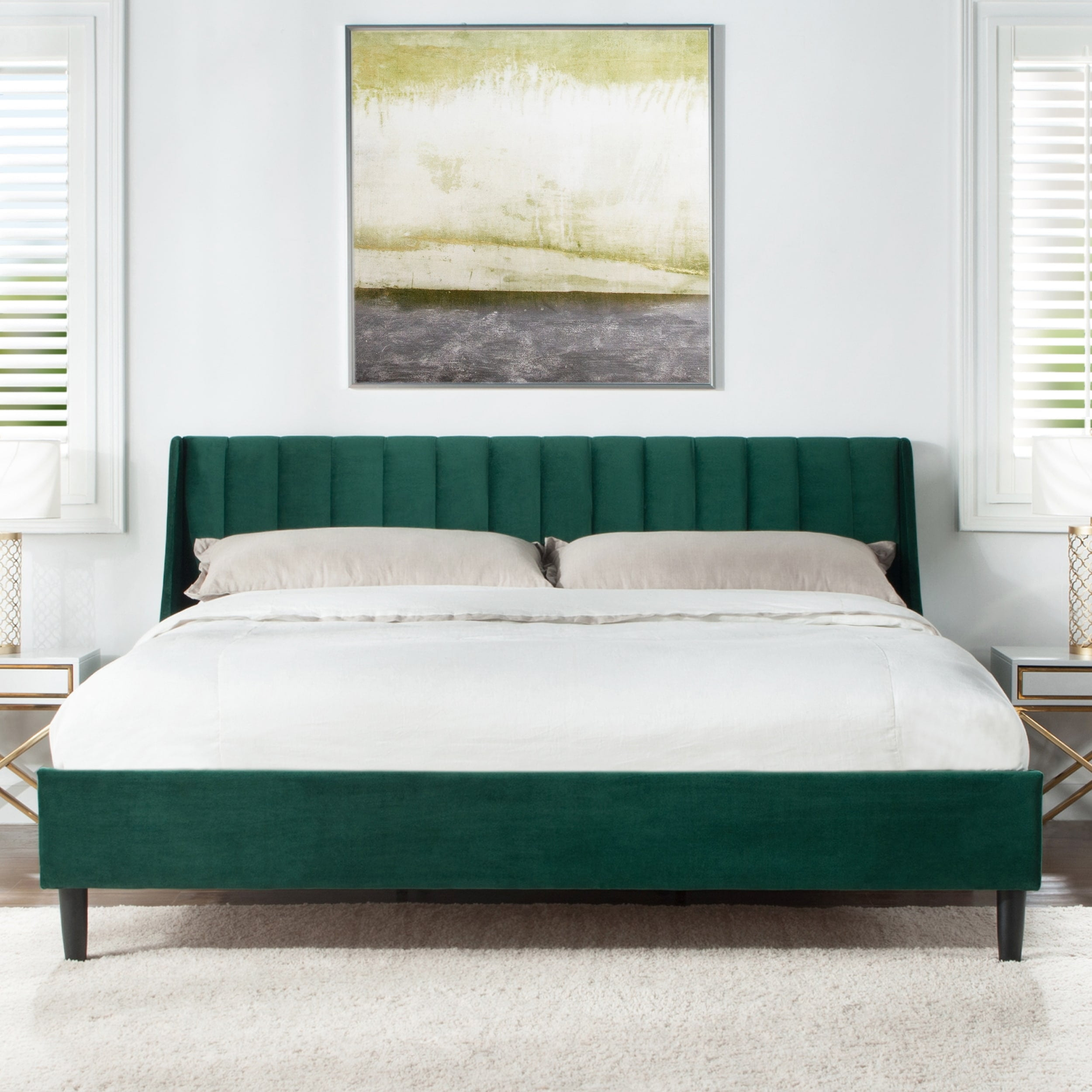 Jennifer Taylor Home Aspen Vertical Tufted Modern Headboard Platform Bed Set