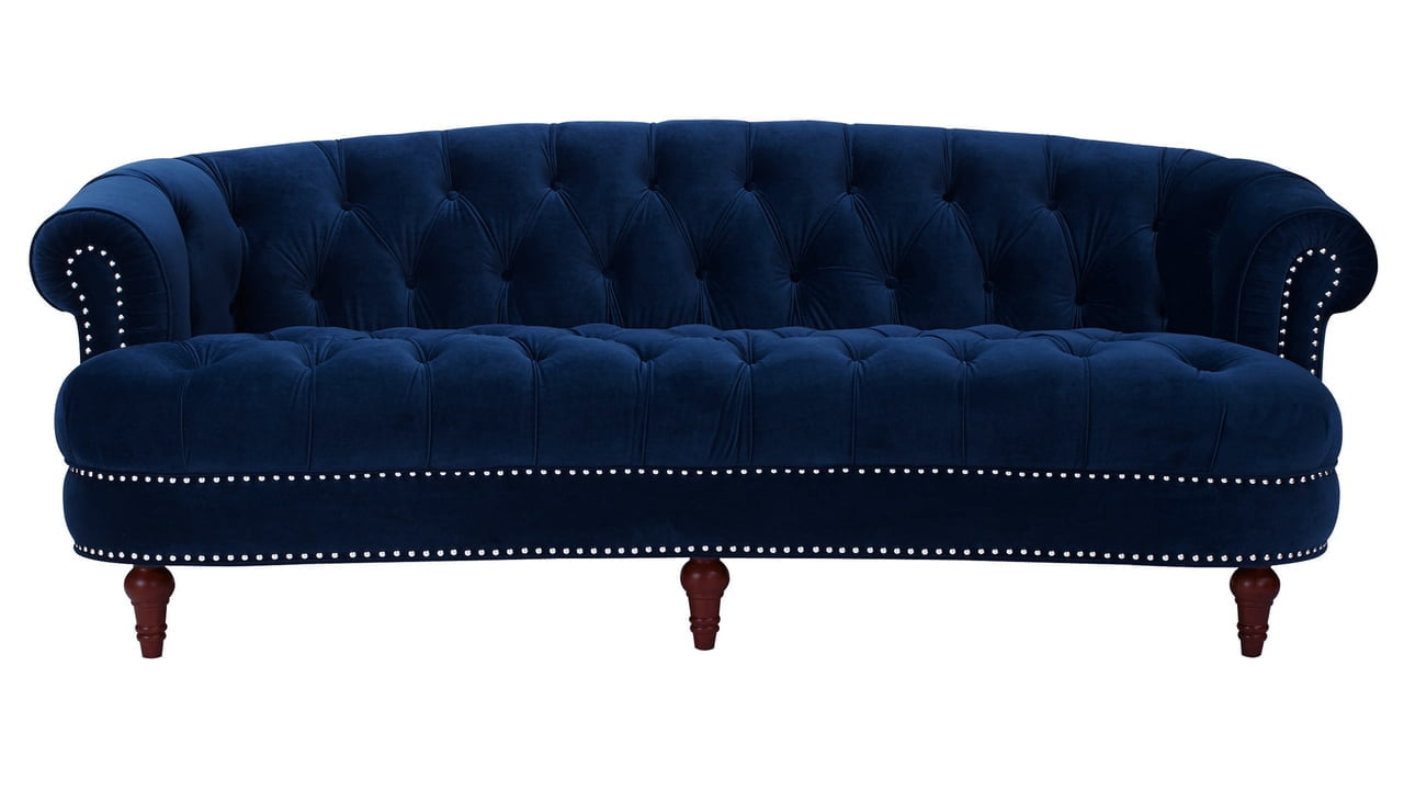 Jennifer Taylor Home La Rosa 84" Victorian Chesterfield Living Room Tufted Sofa Couch, Navy Blue