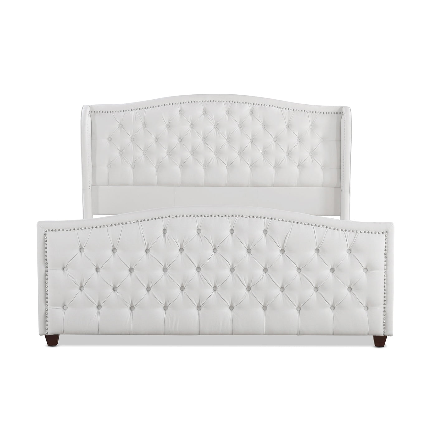Jennifer Taylor Home Marcella Tufted Wingback King Bed Antique White