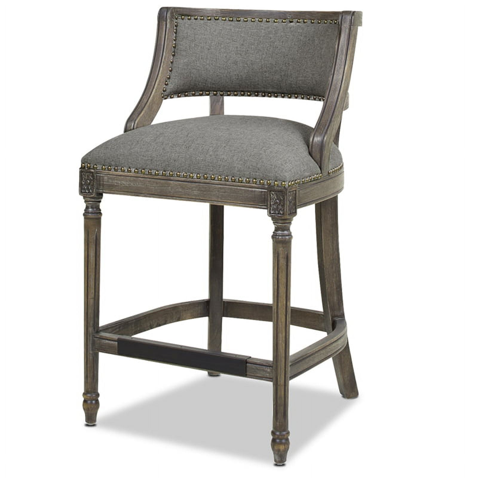 Jennifer Taylor Home Paris 26.5" Counter Bar Stool Dark Heathered Grey Linen