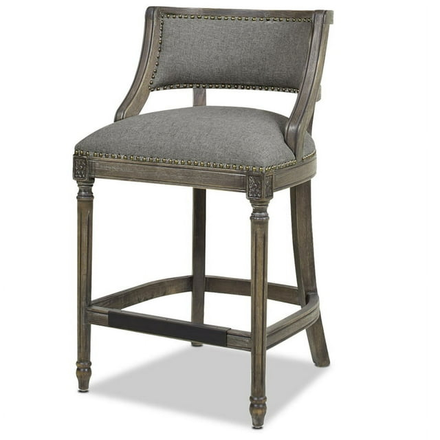 Jennifer Taylor Home Paris 26.5" Counter Bar Stool Dark Heathered Grey Linen