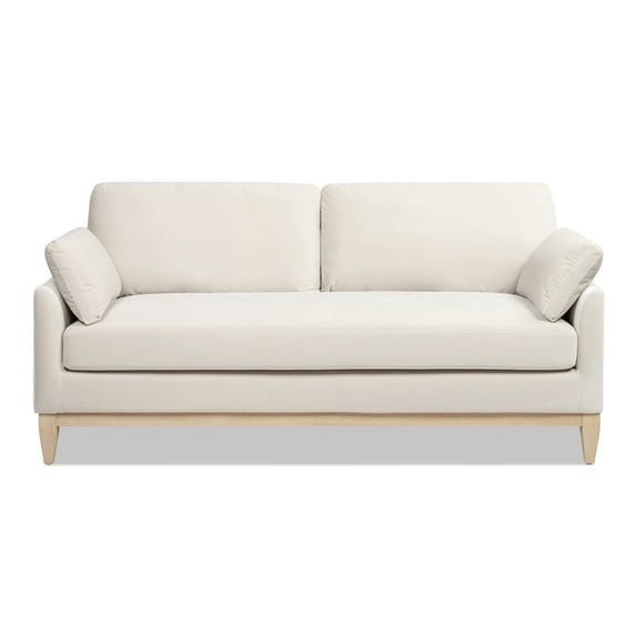 Jennifer Taylor Home Pasadena 75.5" Modern Farmhouse Sofa, French Beige Performance Velvet