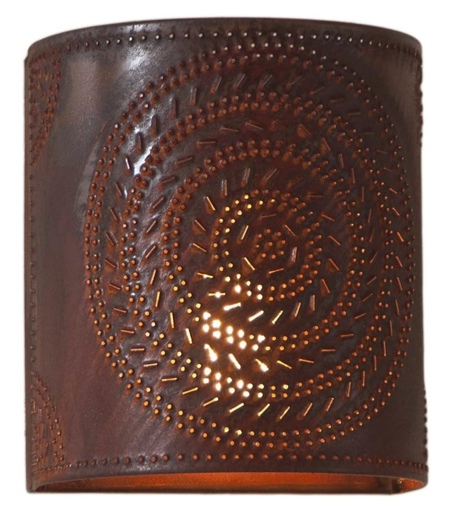 JepoIA 724CRT - Chisel Pattern One-Light Wall Sconce in Rustic Tin