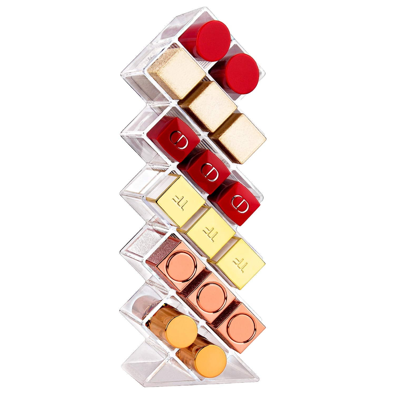JessLab Lipstick Organizer, Acrylic Clear Lipstick Holder Cosmetic Makeup Organizer, 16 Slots