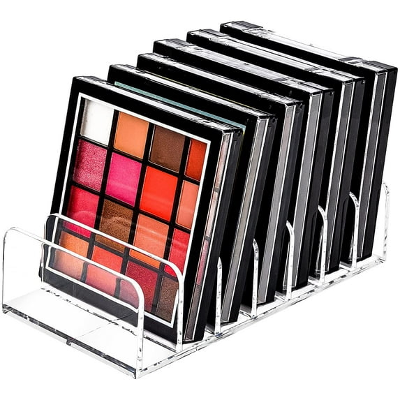 JessLab Small Palette Organizer, 7-Section Divided Plastic Makeup Organizer