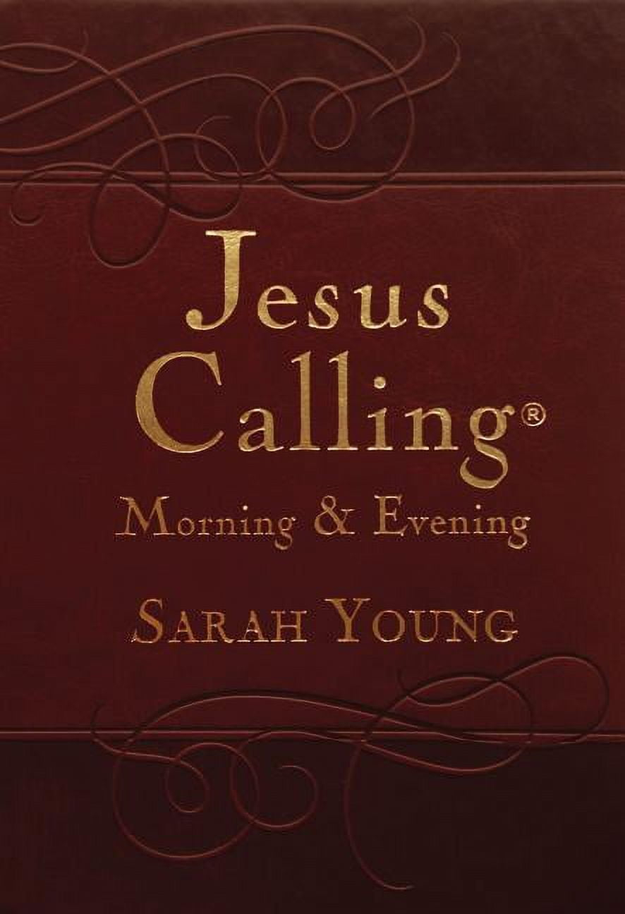Jesus Calling Morning and Evening, Brown Leathersoft Hardcover, with Scripture References - by  Sarah Young