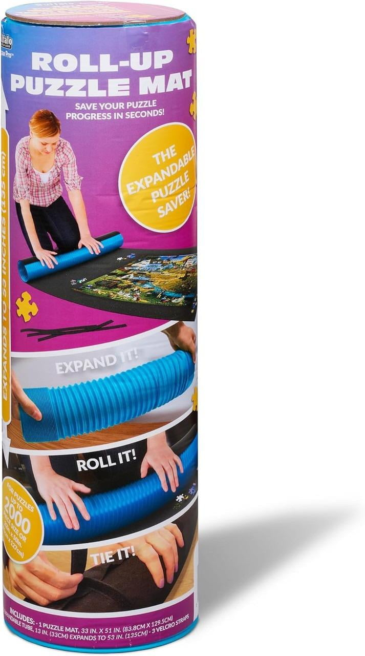 Buffalo Games - Roll-up Puzzle Mat - Jumbo Size for up to 2000 Piece Puzzles - Easy Storage and Clean Up - Expanding Tube for Roling - Save Your Jigsaw Puzzle