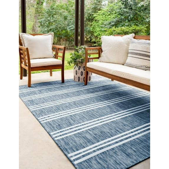 Jill Zarin Outdoor Collection Area Rug - Anguilla (3' 1" x 5' 3" Rectangle Blue/Ivory)