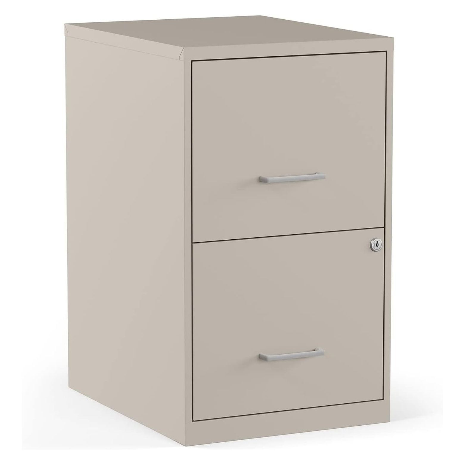MyOfficeInnovations 2-Drawer Vertical File Cabinet Locking Letter Putty/Beige 18"D 2806662