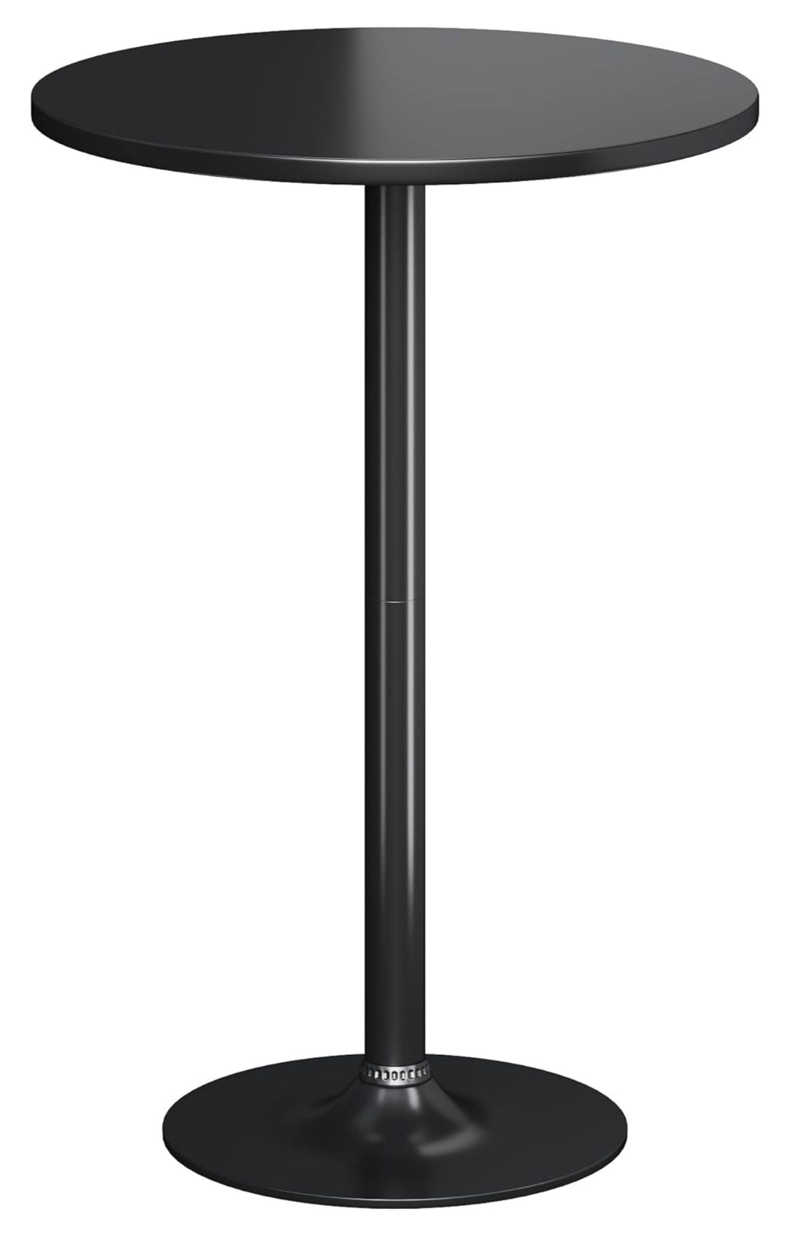 Bennium Round Bistro Pub Table 1 Pack Modern Metal Base MDF Top Cocktail Bar Table Counter Bar Height for Pub, Dining Room, Party (Black)