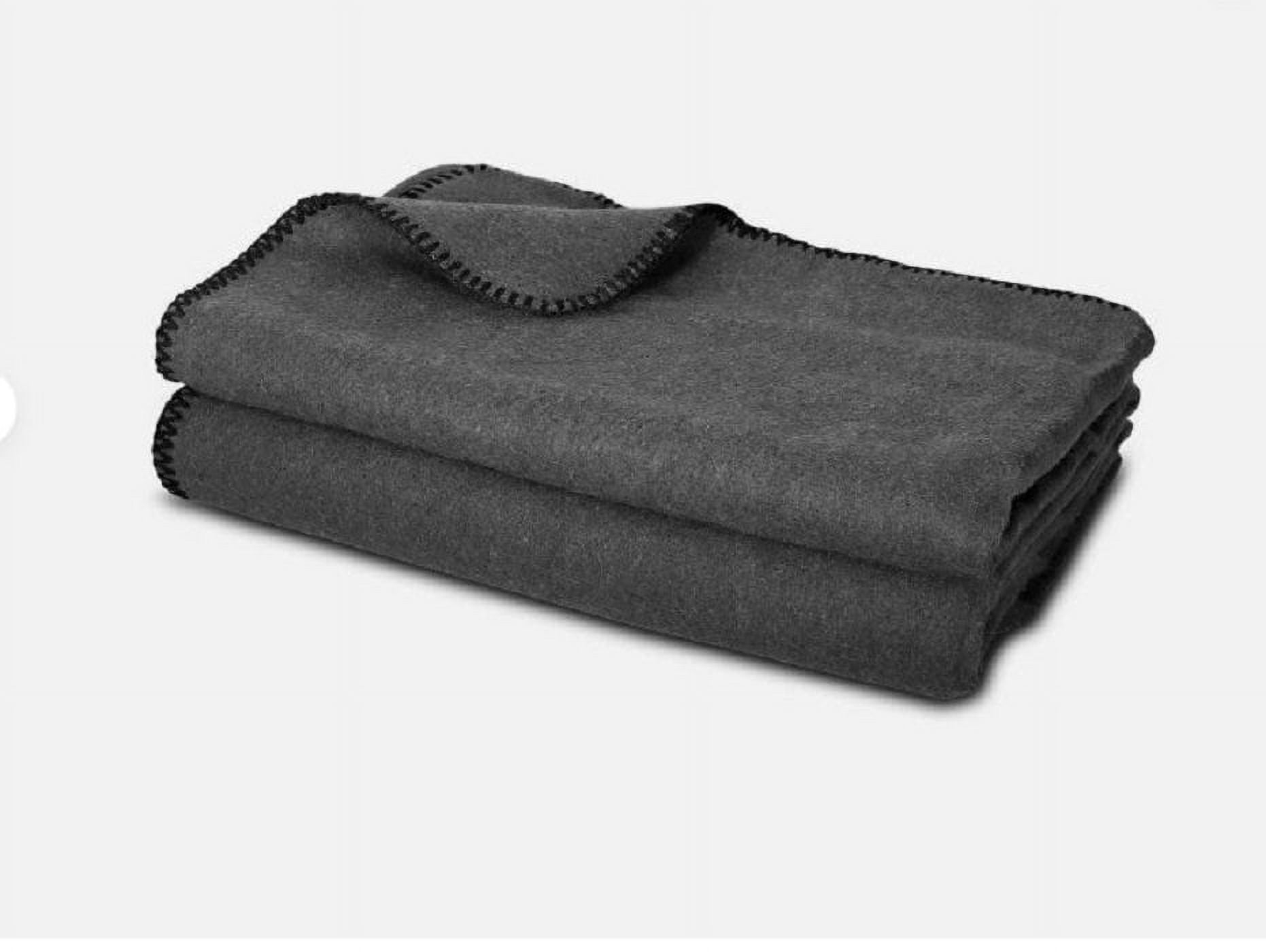 Jmr Usa Inc. Military Wool Blanket for Camping, Emergency and Everyday Use, Fire Retardant Extra Thick and Warm Outdoor Wool Blanket, 80% Wool, Grey, Size 66X90.