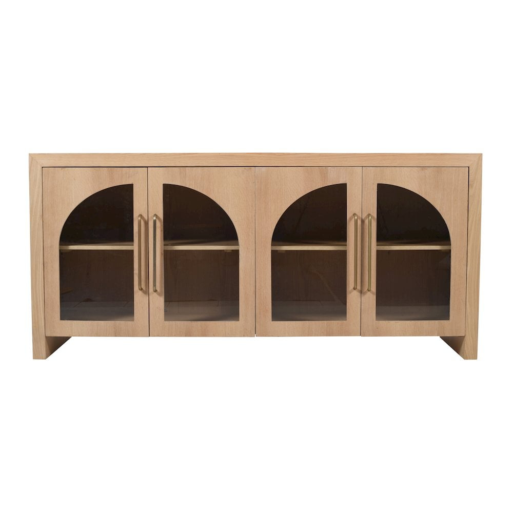 Jofran Archimedes 60" Curved Arch Four Door Sideboard Storage Cabinet